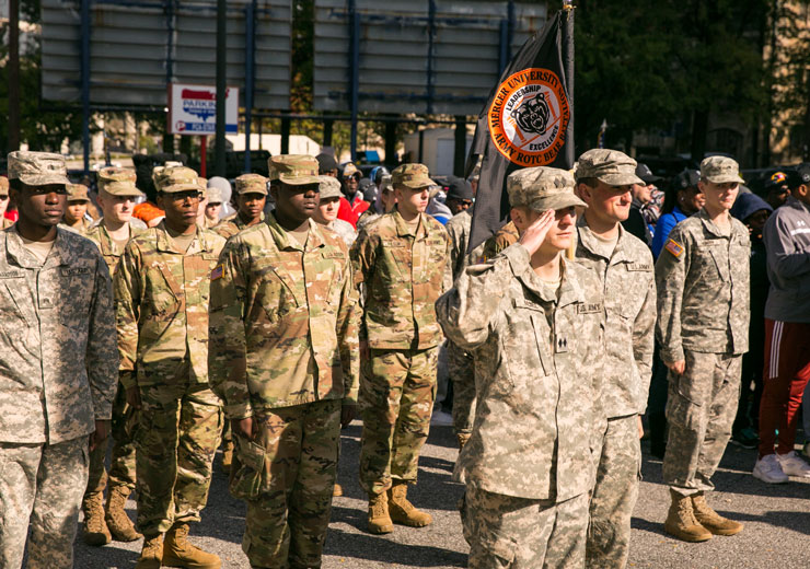 ROTC Students Saluting