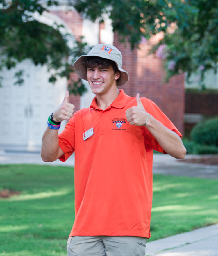 Admissions student worker posing for a photo